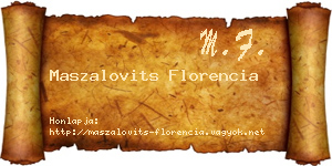 Maszalovits Florencia névjegykártya